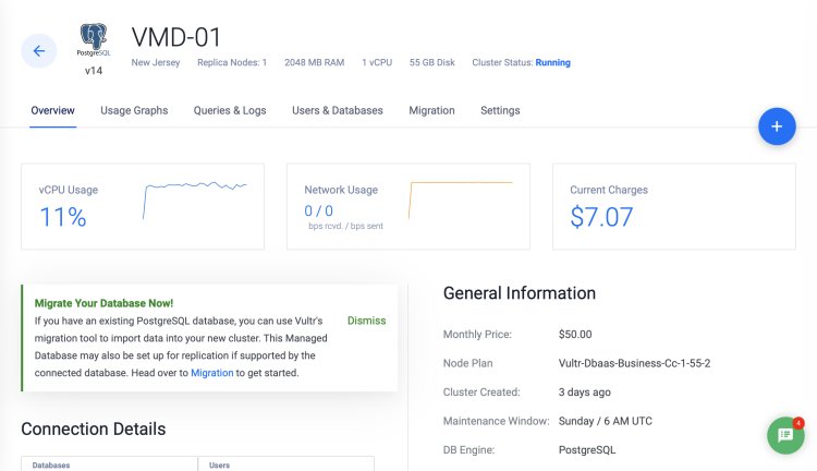 Managed PostgreSQL now available at Vultr